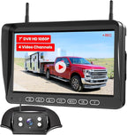 RV Backup Camera for Furrion pre-Wired System Pre-Wired:7" HD 1080P Video Recording Split Screen Rear View Camera,170°Wide Angle with IR Night Vision Back up Camera for RVs Campers and Trailers