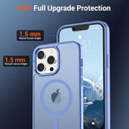 SUPFINE Magnetic for iPhone 12 Pro Max Case (Compatible with MagSafe) (Military Grade Drop Protection) Slim Translucent Matte Shockproof with Anti-Fingerprint Phone Case,Blue Purple
