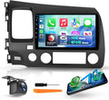 5G WiFi 8 Core 4G+64G Car Radio Stereo for Honda Civic 2006-2011, Upriding 9-inch 1280P QLED Touchscreen Radio with Wireless Carplay Android Auto DSP BT5.1 SWC GPS Cooling System Backup Camera