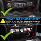 Wireless Car Charger for Ford Mustang 2022 2021 2020 2019 2018 2017 2016 2015, 15W Qi Fast Charging Phone Charger Pad with QC3.0 USB Port for iPhone Galaxy, Gift for Ford Mustang Owners