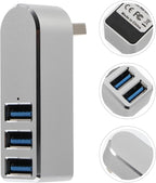 SEWACC Rotatable USB Hub Aluminum Alloy Expander for Phone Laptop Computer Accessories with Angle Wide Compatibility for USB Drive Keyboard Mouse Camera