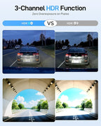 VIOFO A229 Ultra 3 Channel Dash Cam, Dual 4K + 1080P, 210° Fisheye Cabin Car Camera, Triple STARVIS 2 Sensors with Dual 4K HDR, Faster 5GHz Wi-Fi & GPS, Smart Voice Control, Super Night Vision 2.0