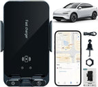 Car Mount Wireless Charger 15W Fast Charging Compatible with iPhone, Find My Supported MFi Certified Anti-Lost Air Vent Holder with Auto-Sensing & 360° Rotation