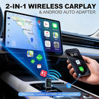 Mini Wireless Carplay Adapter Update for iPhone and Android Auto - Carplay Wireless Adapter Car Play, Wired to Wireless, Compatible with iPhone iOS 10+, Silver