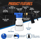 SwiftJet Car Wash Foam Gun + Microfiber Wash Mitt - Foam Cannon Works with Any Soap - Garden Hose Car Foam Sprayer - Car Wash Kit - Car Accessories Foam Blaster (Blue Foam Gun with Mitt)