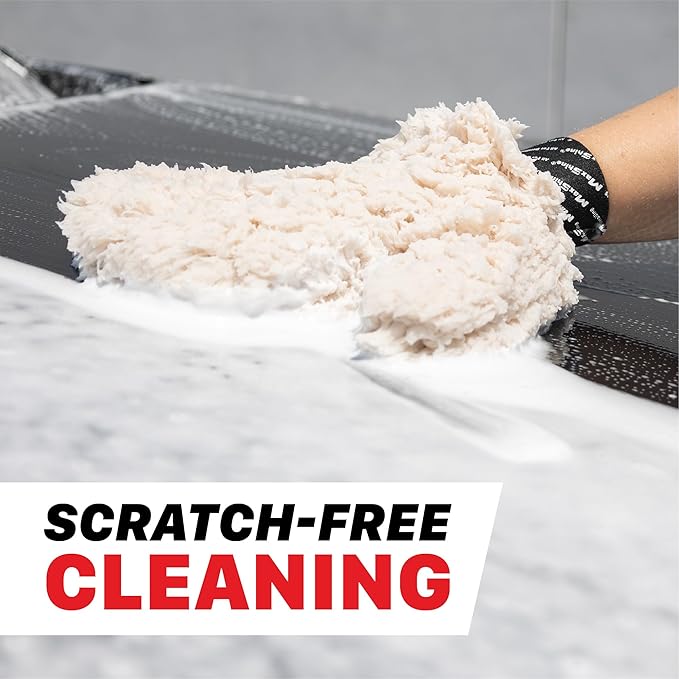 Maxshine Universal Ultra-Plush Microfiber Car Wash Mitt with Thumb – Super Absorbent, Ultra-Soft Wash Mitt for Scratch-Free Car Washing – Comfortable, Washable & Reusable Mitt for Auto Detailing