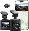2K Dash Cam with 32 GB Card, 1.5'' IPS Screen, External GPS, WiFi Dash Camera for Cars, Front Dashcams for Cars with APP, WDR, Night Vision, 24 Hours Parking Monitor, G-Sensor, Loop Recording