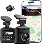 2K Dash Cam with 32 GB Card, 1.5'' IPS Screen, External GPS, WiFi Dash Camera for Cars, Front Dashcams for Cars with APP, WDR, Night Vision, 24 Hours Parking Monitor, G-Sensor, Loop Recording
