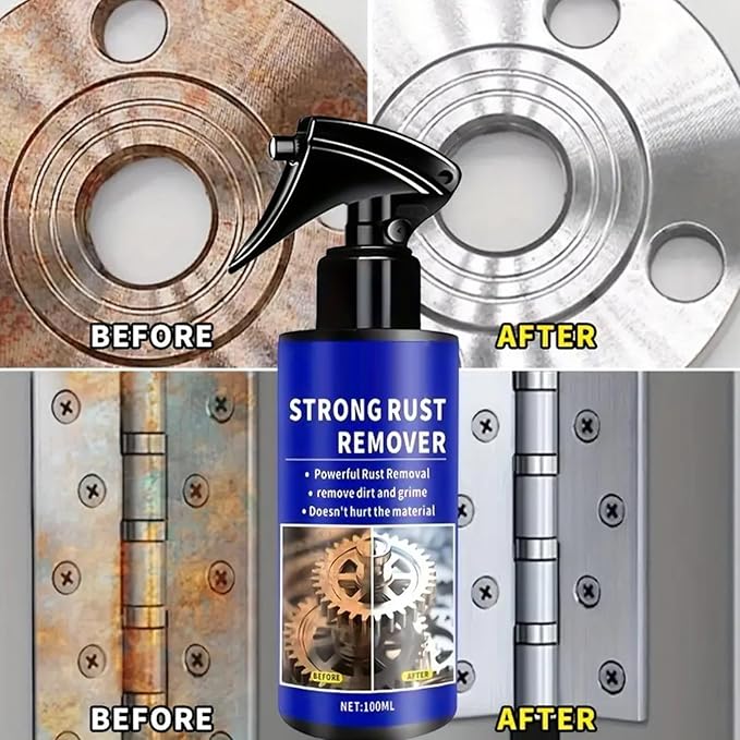 Rust Remover Spray for Metal - Vehicle Rust Dissolver | Iron Remover Spray, 100ml Heavy Duty Derusting Agent for Sedans SUVs RVs Trucks Pickups Motorcycles, Exhaust Pipe Wheel Hub