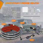 Nilight 49 Inch Emergency Strobe Light Strips with Controller, 288LED Flashing Warning Hazard Safety Rear Window Tailgate Lights for Truck Trailer Construction Plow Pickup Tow SUV Vehicles, Red White