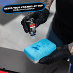 The Rag Company - Ultra No Soak Coating Applicator - Ultra Blue and Ice Grey - 6 Pack - 3 Inch by 5 Inch Applicator Sponge