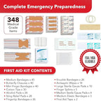 Swiss Safe 2-in-1 First Aid Kit for Car, Travel, Home, & Business – Includes Bonus Mini Kit for Medical Emergencies, Camping & Outdoor Survival – 348 Pieces, Large Hardcase, Pack of 2