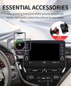 Qi2.2 25W Magnetic Car Mount Charger for Toyota Camry 2021 2022 2023 2024 Accessories, for Fast Charging Cell Phone Holder 9 Inch Screen Fixed Clip with Cooling Fan＆54W Fast Adapter