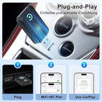 Wireless Carplay Adapter, Convert Wired to Wireless CarPlay, Compatible with CarPlay, Plug and Play, Type-C/USB, Suitable for 800+ Vehicles (Blue)