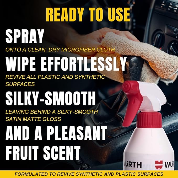 Smilyeez Listing for Wurth Cockpit Care Spray, 500ml – Silicone-Free Interior Cleaner with Carnauba Wax & Jojoba Oils for Satin Matte Finish & Pocket Screwdriver