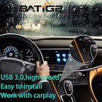 BATIGE 2 Ports Dual USB 3.0 Male to USB 3.0 Female AUX Flush Mount Car Mount Extension Cable for Car Truck Boat Motorcycle Dashboard Panel -6ft