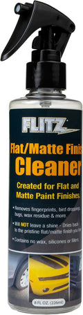 FLITZ Flat Matte Finish Cleaner - 8oz Bottle of USA-Made Vinyl Wrap Spray to Easily Remove Grease, Wax, Dust, & More - Quick Drying Matte Paint Cleaner - Ideal for Cars, Motorcycles