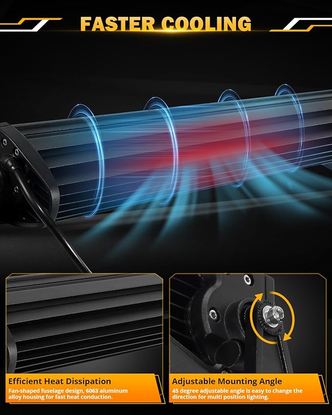 Auxbeam 30 Inch 180W LED Light Bar, 6 Modes Spot Flood Combo Offroad Lighting Amber White Strobe Fog Light, Memory Reset Function Waterproof Driving Work Light with Wiring Harness Kit