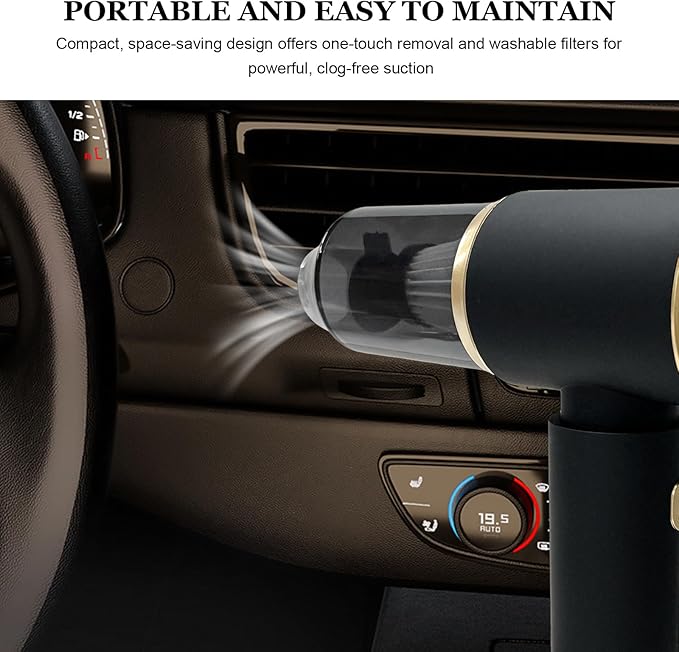 Handheld Car Vacuum, 14500PA Rechargeable 4 in 1 Vacuum Cleaner & Air Duster with Multi-Nozzles, Portable Cordless 120W High Power Hand Held Vacuum for Car Home Office Pet
