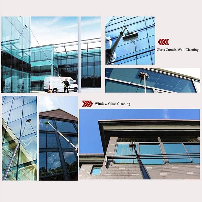 13FT 39FT Teles Window Cleaning Kit Extendable Water Hose Brush for Conserva Roofs Solar Panels & PV Cleaning Professal Efficient Reach & Streak Free Results
