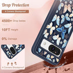 for Google Pixel 8A Case 6.1 Inch - Compatible with MagSafe Women Girls Cute Magnetic Protective Cover Kawaii Girly Blue Butterfly Heavy Duty Shockproof Design for Google Pixel 8A Phone Cases