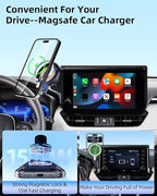 PZK Car Phone Holder for Toyota RAV4 2019-2025 Hybrid LE/XLE/Premium Accessories 7/8-Inch Screen Magnetic 15W Fast Wireless Charger Car Phone Mount 360° Rotation Not Affect Vent (Not Fit 9/10.5 inch)