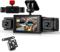 360° Dash Cam Front and Rear Inside Left Right, 4 Channel FHD 1080P Dash Cam for Cars, 3 Inch IPS Dashcams with Night Vision, Loop Recording, 24H Parking Mode Monitor, Reverse View