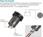 High Voltage USB Outlet 12V 24V 36V 48V 60V Aluminum Car Charger Socket, PD 30W USB C and QC 36W Car USB Port Waterproof Cigarette Lighter Power Adapter DIY Kit with Button Switch for Ship Truck, etc.