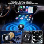 [2026 Upgrade] 2-in-1 Wireless CarPlay and Android Auto Adapter, Plug & Play, 5GHz Dual-Band Zero Latency, with USB/USB-C Converter, for iPhone/Android, Compatible with 99% Cars