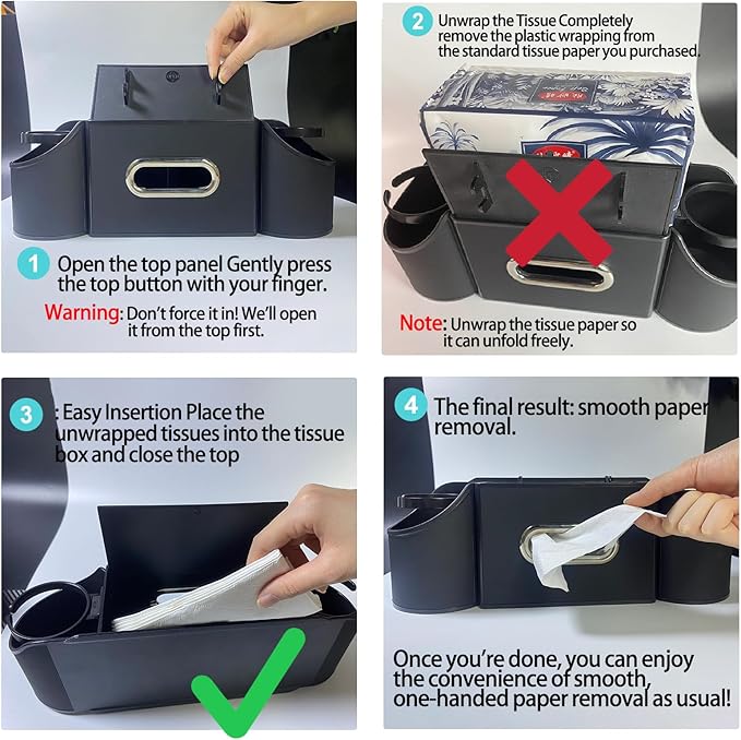 4-in-1 car organizer back seat, Multi-Pocket backseat car cup holder, Universal back seat cup holders for cars, car organization, for Travel & Daily Use (METER)