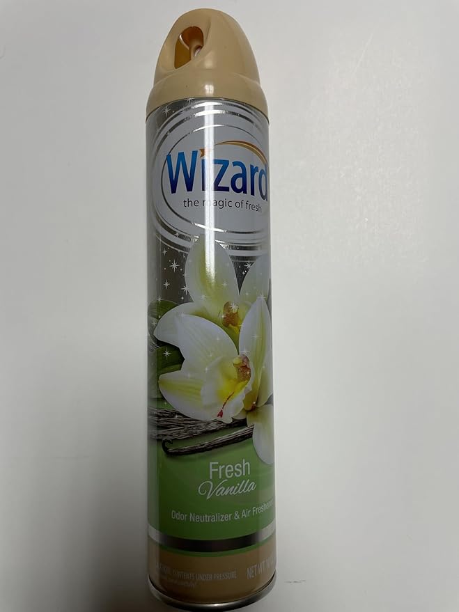 Wizard The Magic of Fresh | Odor Neutralizer & Air Freshener - 10 Oz. Fresh vanilla (Pack of 4) (Packaging May Vary)
