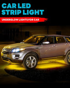 12V Led Light Strip Connectable 24Inch Amber Led Strip Lights for Car Underglow Kit Golf Cart Motorcycle Boat Cabinet Waterproof Led Light Strip,4Pack