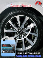 Magic Super Blue Tire Shine Protectant 128 Fl Oz – Long Lasting High Gloss Dressing for Vinyl, Rubber & Plastic - Silicone based Formula – Safe for Cars, Trucks, RVs, & More (1 Gallon)