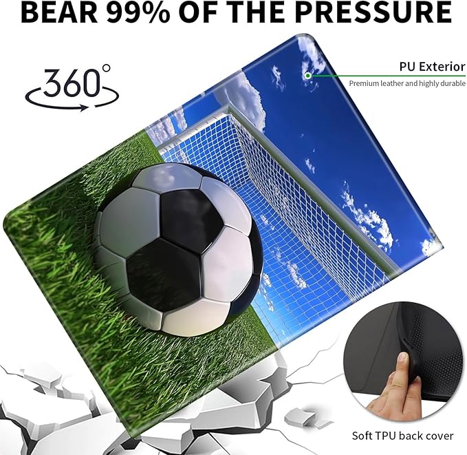Case for 6" Kindle 11th Generation Case 2024/2022 Release,Leather Slim Folio Adjustable Stand Cover with Auto Wake/Sleep for Basic Kindle 2024/2022 11th Gen e-Reader,Football Field