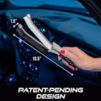 VIKING Car Detailing Brush Set for Car Cleaning Kit, Multi-Purpose Interior Car Cleaner Brush Set for Interior Detail, Includes Medium Bristles and Stiff Bristles, 4 Pack, Black/White