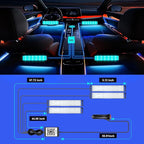 Honalia Car LED Lights Interior, Ambient Lighting Car with Smart APP Control, Multicolor Interior LED Lights with Music Mode for Truck Jeep SUV, DC 12V