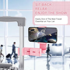 Perilogics Airplane Phone Holder Mount Universal in Flight Hands Free Viewing with Multi-Directional Dual 360 Degree Rotation (Pink)