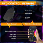 Honalia Car LED Lights Interior, RGB Ambient Lighting Car with DIY Mode and Music Mode, 2 Lines Design Inside Car Lights for Trucks SUVs, DC 5V