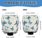 Qilmy Blue Butterfly Microfiber Chenille Car Wash Sponge Scratch Free Car Wash Mitt Absorbent Mitt Sponge for Trucks SUVs Car Washing Home Cleaning, Large