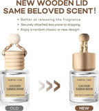 C Classy Hanging Car Air Freshener 2 Pack, Leathery Sandalwood Essential Oil Diffuser, Long-Lasting Fragrance, Cute Glass Bottle Car Accessories for Women & Men, Made in USA