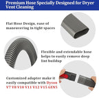 Dryer Vent Lint Vacuum Atttachments Kit and Crevice Tool for Dyson Gen 5 V15 V12 V11 V10 V8 V7 Detect Outsize Slim Absolute Cyclone Vacuum Cleaner Nozzle Flexible Dryer Lint Remove Hose Cleaner Kit