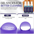 Eyeglass Gel Lens Cleaner Spray Kit - 3 x 1oz Gel Eyeglasses Cleaner Spray Bottle + 2 Microfiber Cloth for Cleaning - Safe for All Lenses (AR Coated Included), Eyeglasses and Screens