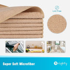 Orighty Microfiber Cleaning Cloth, 12 Pack Microfiber Towels for Cars, Highly Absorbent Car Cleaning Supplies, Lint Free Cloths Clean Rags for Car Care, House, Kitchen, 12x12 inch, Brown