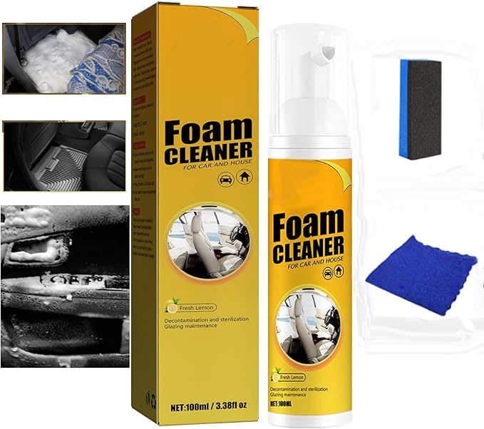 100ml Polishing Cleaner Car Interior, Car Steering Wheel Foam Cleaner, All Purpose Waterless Interior Polish Detailer and Cleaner (100ml)