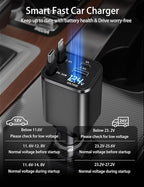 Retractable Car Charger, 4 in 1 Fast Car Charging USB c,Road Trip Essentials,Travel Essentials Gifts for Women Men, Car Accessories for iPhone 16 15 14 13 12, Samsung, Black