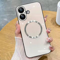 Guppy Compatible with iPhone 16 Plus Case Magnetic, with Full Camera Lens Protector [Compatible with MagSafe] Scratch Resistant Gradient Glass Back Cover Phone Case-White