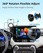 PZK Car Phone Holder for Toyota RAV4 2019 2020-2023 2024 2025 Hybrid LE/XLE/Premium Accessories 7/8-Inch Screen 360° Rotation Phone Mount Compatible with Magsafe Not Affect Vent (Not fit 9/10.5 inch)