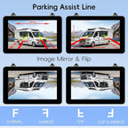 Solar Wireless Backup Camera for Car - 2 Side Solar Panels, 5" HD 1080P Monitor 2 Mins DIY Install & 5000mAh Solar Powered, 170° Eagle-Eye View, IP69K Waterproof Backup Camera for Truck,RV,Trailer,SUV