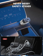 SUPERONE 【Upgraded】 Retractable Car Charger 4 in 1, Fast Car Phone Charger with Cord 2.6ft, USB C and Apple Car Charger Adapter, Compatible with iPhone 17/16/15/15 Pro Max/14/13/12/11, Galaxy, Pixel
