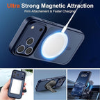 SUPFINE Magnetic for iPhone 17 Pro Max Case with Screen Protector (Compatible with MagSafe)(Military Grade Drop Protection) Translucent Matte Shockproof with Anti-Fingerprint Phone Cover,Dark Blue